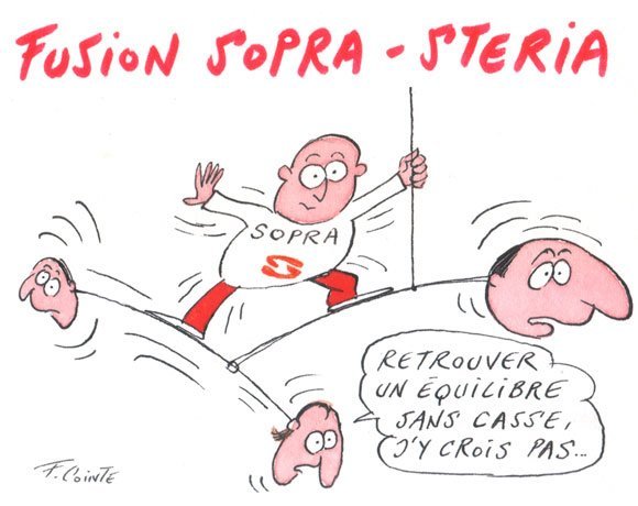 Dessin: Fusion entre égaux de Sopra et Steria